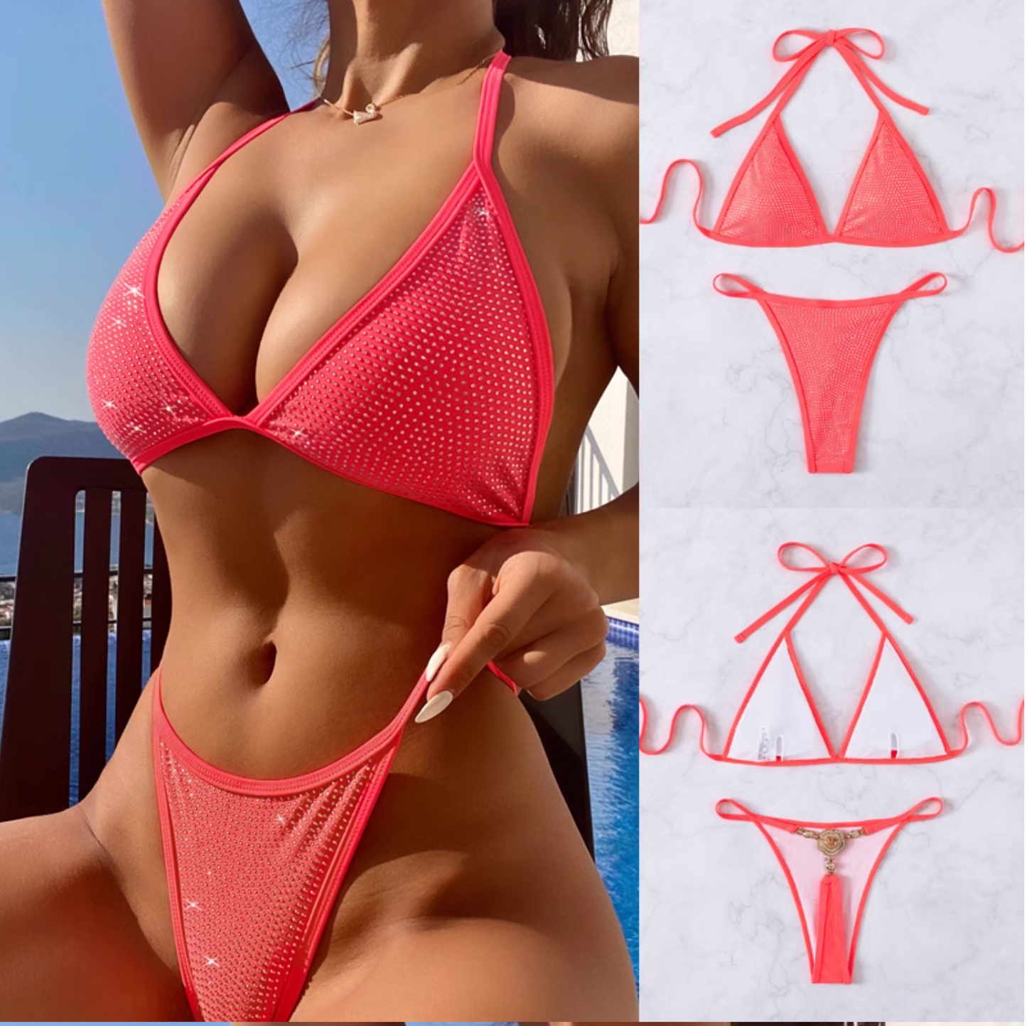 sexy bikini with diamond thong