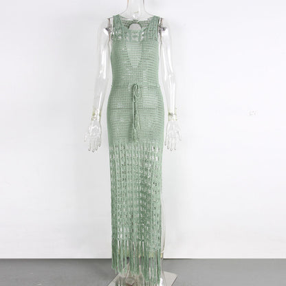 Green Boho beach Cover-up 